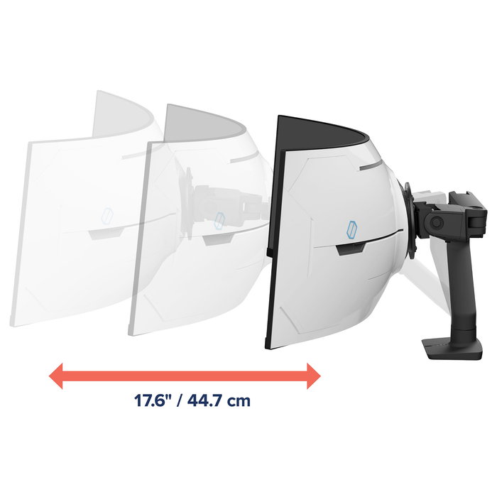 Ergotron HX Monitor Arm with VHD Pivot - Brazo de Monitor para Escritorio, Negro Mate, Soporta 17 kg y Monitores Curvos 1000R Hasta 57" (144.8 cm)