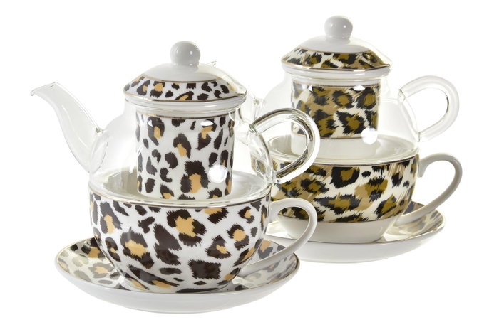 DKD Home Decor Tetera Colonial Marron Blanco Cristal Porcelana 13.5 x 14 x 16.5 cm (2 Unidades) DKD Home Decor Tetera Colonial Marron Blanco Cristal Porcelana 13.5 x 14 x 16.5 cm (2 Unidades)