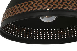 DKD Home Decor Lámpara Techo Moderno Negro Crema Metal Metal Plafón E27 50W 220V 39 x 22 x 39 cm (2 Unidades)