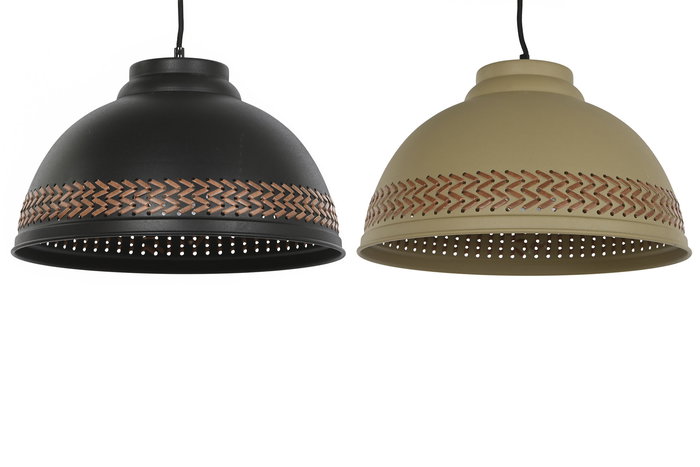 DKD Home Decor Lámpara Techo Moderno Negro Crema Metal Metal Plafón E27 50W 220V 39 x 22 x 39 cm (2 Unidades)