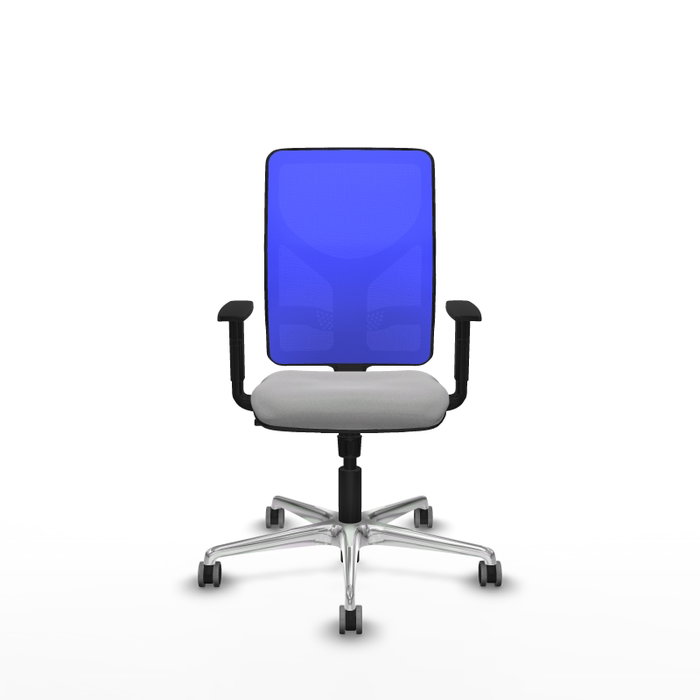 PIQUERAS Y CRESPO Silla de oficina Motilla con mecanismo Sincro, Gris claro y Azul