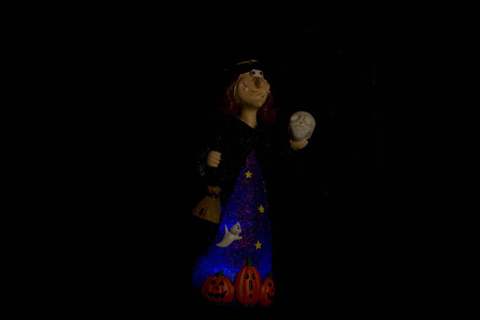 DKD Home Decor Figura Decorativa Bruja Halloween LED Resina Negro Lila 11.5 x 25 x 11.5 cm (2 Unidades)