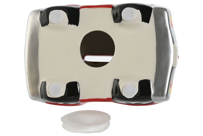 DKD Home Decor Hucha Coche Rojo Amarillo 9 x 10.5 x 15 cm (2 Unidades)