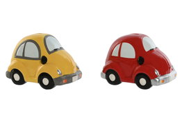 DKD Home Decor Hucha de Dolomita Coche Surtido de 2 Unidades (Rojo y Amarillo) inevitable