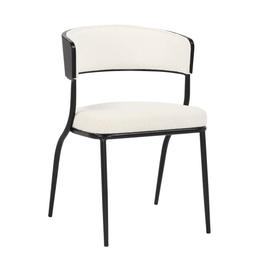 DKD Home Decor Silla Moderno Blanco Metal Poliester Bucle 52.5 x 73 x 51.5 cm (2 Unidades)