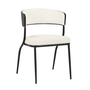 DKD Home Decor Silla Moderno Blanco Metal Poliester Bucle 52.5 x 73 x 51.5 cm (2 Unidades)