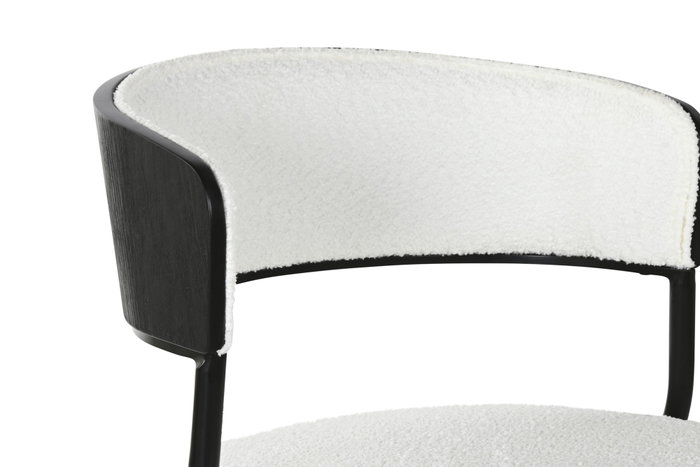DKD Home Decor Silla Moderno Blanco Metal Poliester Bucle 52.5 x 73 x 51.5 cm (2 Unidades)