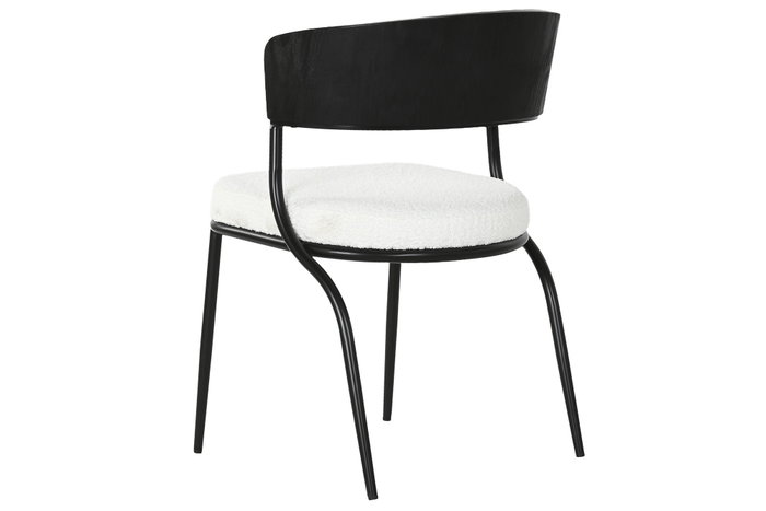 DKD Home Decor Silla Moderno Blanco Metal Poliester Bucle 52.5 x 73 x 51.5 cm (2 Unidades)