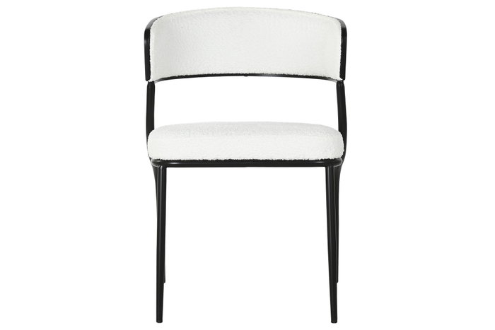 DKD Home Decor Silla Moderno Blanco Metal Poliester Bucle 52.5 x 73 x 51.5 cm (2 Unidades)