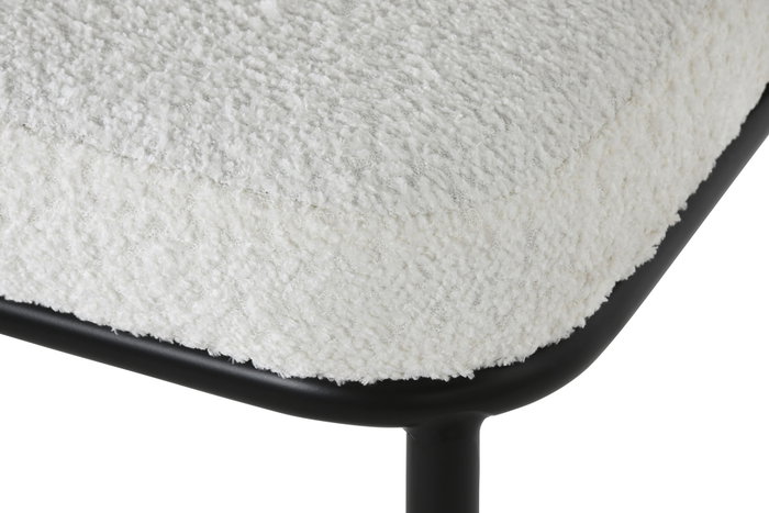 DKD Home Decor Silla Moderno Blanco Metal Poliester Bucle 52.5 x 73 x 51.5 cm (2 Unidades)