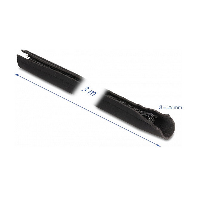 DeLOCK Funda para cables de neopreno con cremallera 3 m x 100 mm negro DeLOCK Funda para cables de neopreno con cremallera 3 m x 100 mm negro