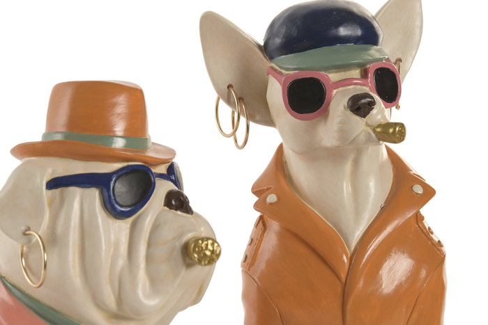 DKD Home Decor Figura de Perro en Vinilo, Surtido de 2 Unidades DKD Home Decor Figura de Perro en Vinilo, Surtido de 2 Unidades