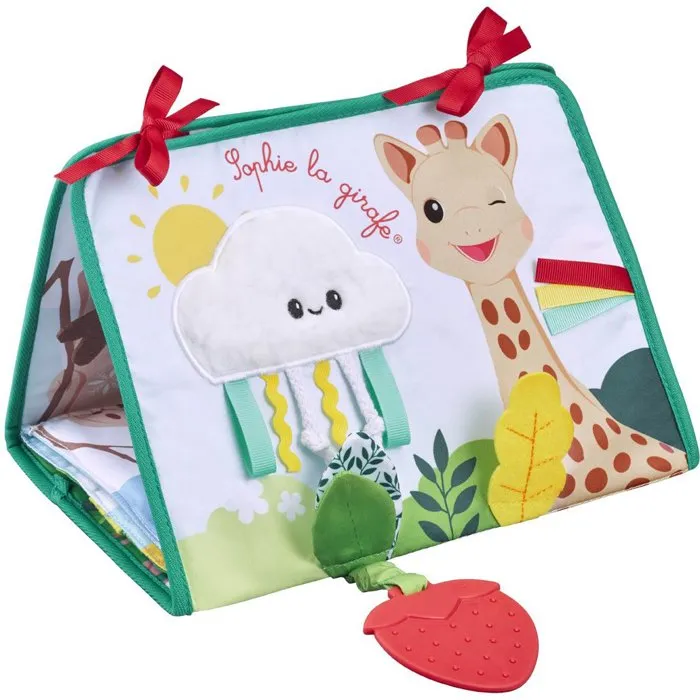 Sophie La Girafe Libro de Aprendizaje Temprano Desplegable SOP3056562308617 con Soporte, Espejo y Actividades Sensoriales - Sophie La Jirafa