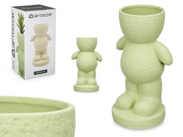 Giftdecor Figura Hombre Jarron Verde Ceramica Dolomita 19 cm x 15 cm x 31 cm (Set de 4)