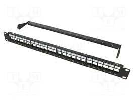LogiLink Keystone Panel 1U de 24 puertos blindado, negro