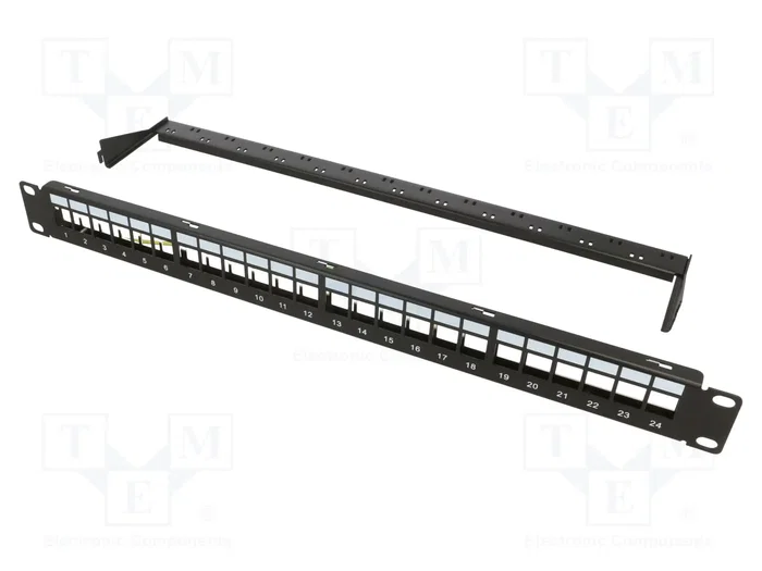 LogiLink Panel de parches Keystone 1U, 24 puertos, blindado, versión economy, negro LogiLink Panel de parches Keystone 1U, 24 puertos, blindado, versión economy, negro