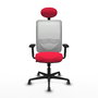 PIQUERAS Y CRESPO Silla de oficina Zulema con mecanismo Sincro, Rojo y Blanco