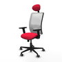 PIQUERAS Y CRESPO Silla de oficina Zulema con mecanismo Sincro, Rojo y Blanco