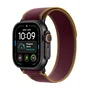 Apple Watch Ultra 4 con Caja de Titanio Negro y Correa Loop Trail Burdeos M/L
