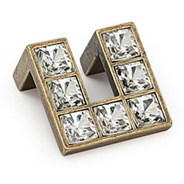 TIMPEKS Tirador Zamak Cristal Bohemia 38x38 Bronce 7 Cristales De Bohemia