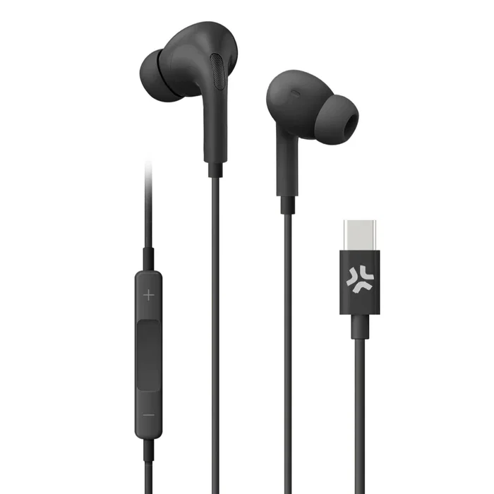 Celly UP1200TYPECBK Auriculares Intraurales con Cable USB-C Negro, Micrófono Integrado y Controles en Cable para Llamadas/Música