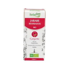 Herbalgem Jarabe Resfriados Calmante Garganta 150ml - Con Saúco, Tomillo, Própolis y Miel - Para Adultos y Niños