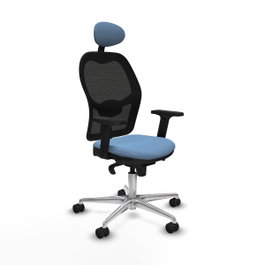 PIQUERAS Y CRESPO Silla de oficina Jorquera con mecanismo Sincro, Azul cielo y Negro