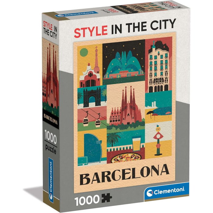 Clementoni Puzzle Barcelona Style in the City 1000 Piezas 70x50cm Clementoni Puzzle Barcelona Style in the City 1000 Piezas 70x50cm
