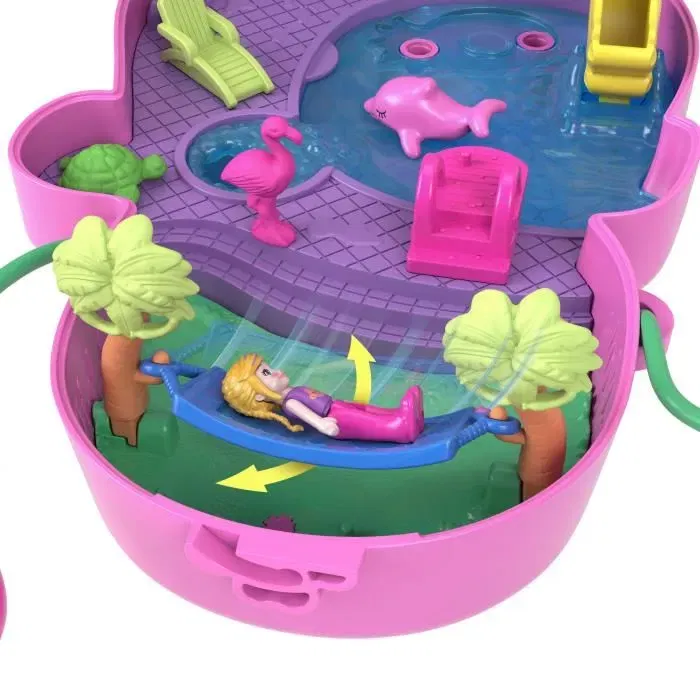 Mattel Polly Pocket Set Cofre Mama Mono Y Bebe HWP04