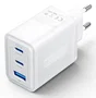 Vention Cargador de Pared GaN 65W, 3 Puertos USB (2x Tipo-C + 1x USB-A), Blanco, Compatible con PPS/PD3.0/QC3.0, Modelo FERW0-EU