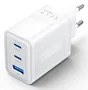 Vention Cargador de Pared GaN FERW0-EU 65W con 2x USB-C y 1x USB-A, Blanco
