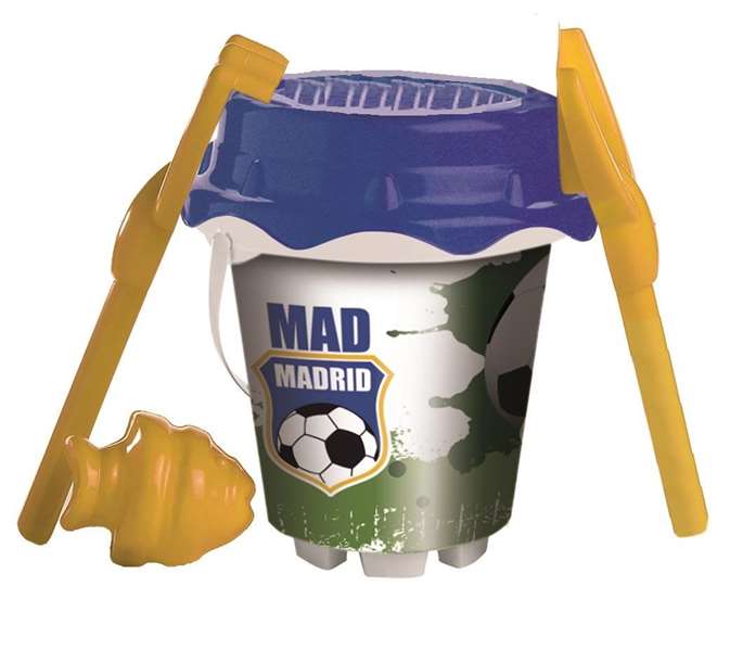 Unice Cubo Playa Castillo Madrid con Cedazo, Pala, Rastrillo y Moldes, 18 cm, Multicolor (18 Meses - 10 Años)