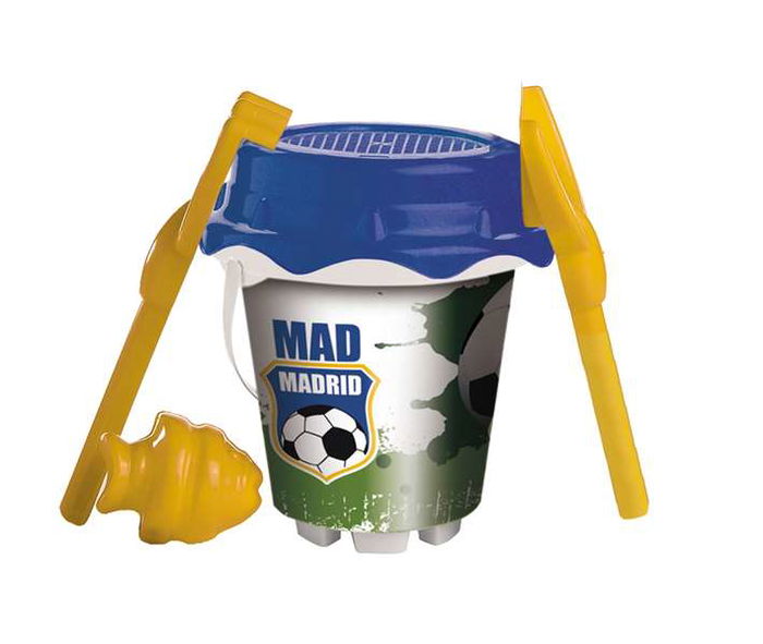 Unice Cubo Playa Castillo Madrid con Cedazo, Pala, Rastrillo y Moldes, 18 cm, Multicolor (18 Meses - 10 Años)