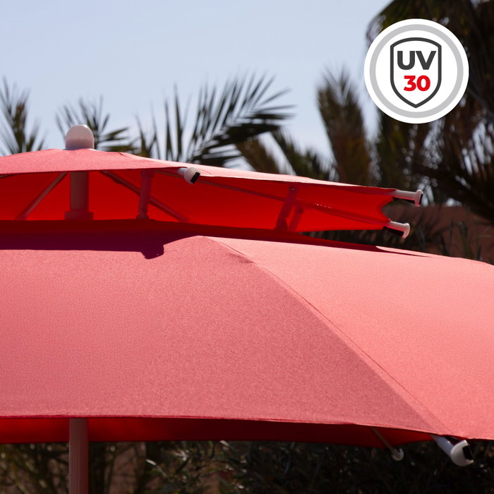Aktive Sombrilla de playa de 280 cm rojo marino antiviento Aktive Sombrilla de playa de 280 cm rojo marino antiviento