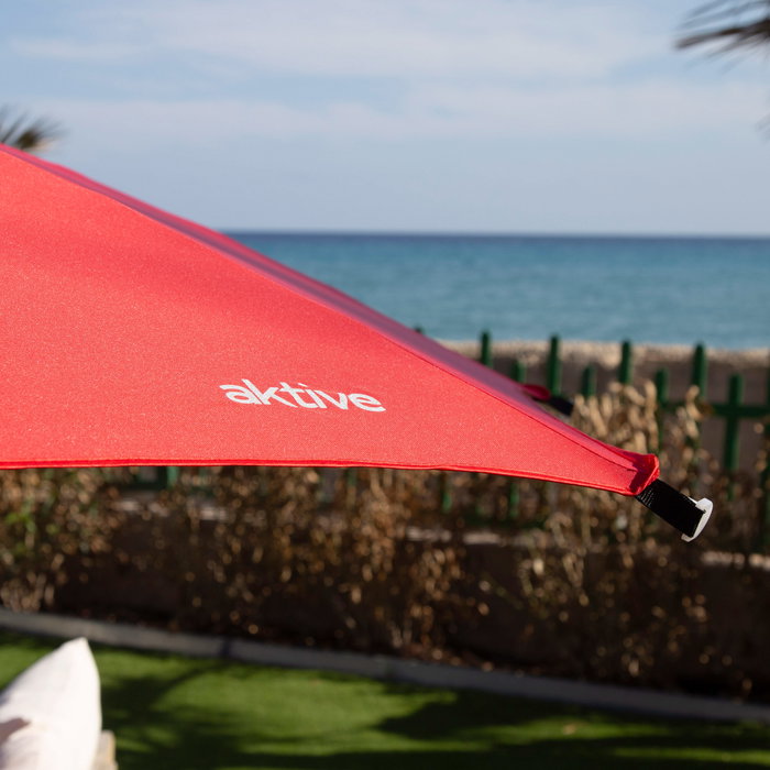 Aktive Sombrilla de playa de 280 cm rojo marino antiviento Aktive Sombrilla de playa de 280 cm rojo marino antiviento