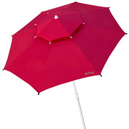 Aktive Sombrilla de playa de 280 cm rojo marino antiviento
