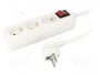 LogiLink Regleta de 3 tomas de seguridad con interruptor, 1.5m, blanco