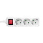 LogiLink Regleta de 3 tomas de seguridad con interruptor, 1.5m, blanco