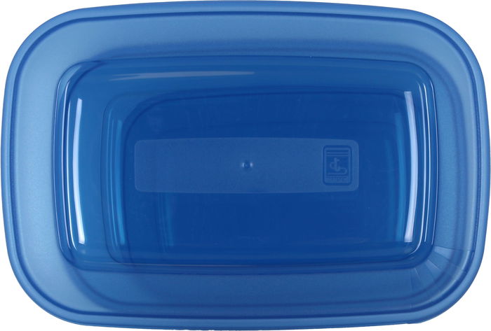 Tontarelli Set 3 Fiambreras Rectangulares 1L, 2L, 3L con Tapa Azul | 29.6x19.8x7.7 cm (20 Cajas)