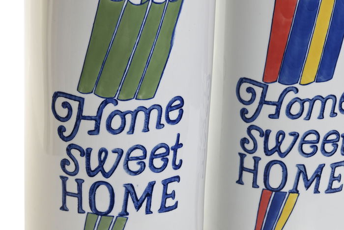 DKD Home Decor Paraguero Multicolor Porcelana 19 x 45 x 19 cm (2 Unidades) DKD Home Decor Paraguero Multicolor Porcelana 19 x 45 x 19 cm (2 Unidades)