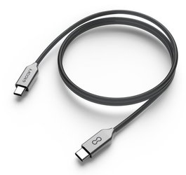 Cable Groovy Usb-C - Usb-C Alto Rendimiento 2,0A Silicona Gris 1 M.