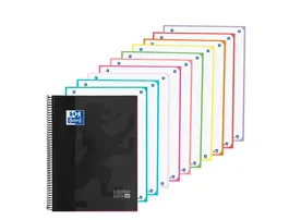 Oxford EuropeanBook 10 XL Classic - Cuaderno Espiral A4, Tapa Extradura, 200 Hojas, Cuadrícula 5mm, Negro