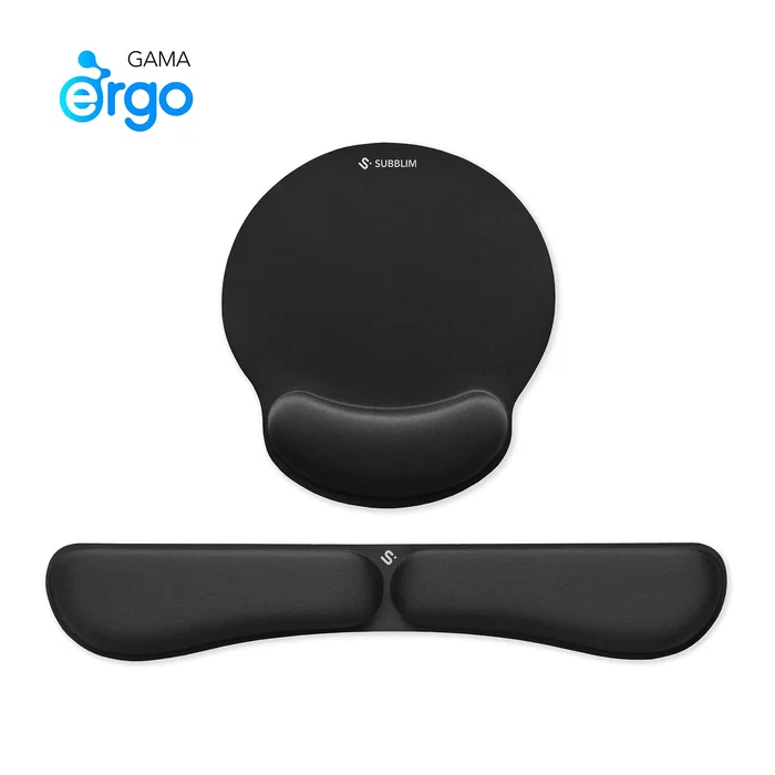 Subblim Pack Ergo MemoryFlex de Alfombrilla y Reposamuñecas Negro