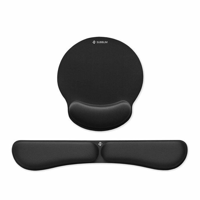 Subblim Pack Ergo MemoryFlex Alfombrilla Ratón y Reposamuñecas Teclado Negro SUBMP-04E020