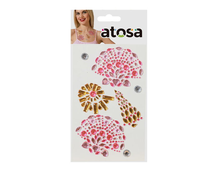 Joyas adhesivas marinas con sol, conchas y coral