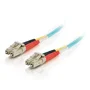 C2G Cable de Fibra Óptica LC-LC 10Gb/s OM3 Multimodo 50/125, 1 m, Turquesa, OFNR, PVC, Referencia 85549