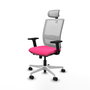 PIQUERAS Y CRESPO Silla de oficina Haches con mecanismo Sincro/Traslack, Rosa y Blanco