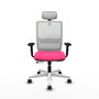 PIQUERAS Y CRESPO Silla de oficina Haches con mecanismo Sincro/Traslack, Rosa y Blanco