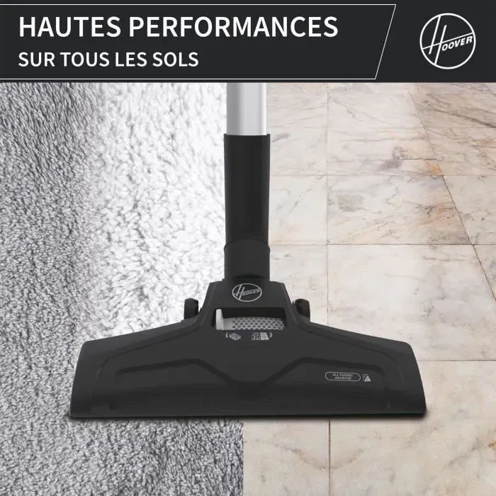 Hoover HP320PET 011 Aspiradora Trineo H-Power 300, 2 Litros, Filtro EPA Lavable para Alérgicos, 850W, Color Luxor Black