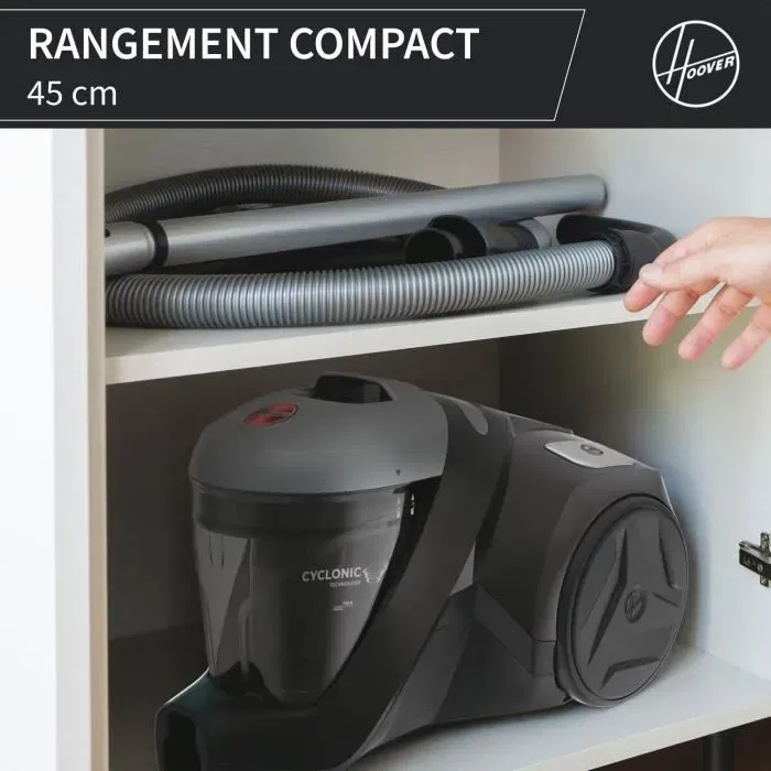 Hoover HP320PET 011 Aspiradora Trineo H-Power 300, 2 Litros, Filtro EPA Lavable para Alérgicos, 850W, Color Luxor Black